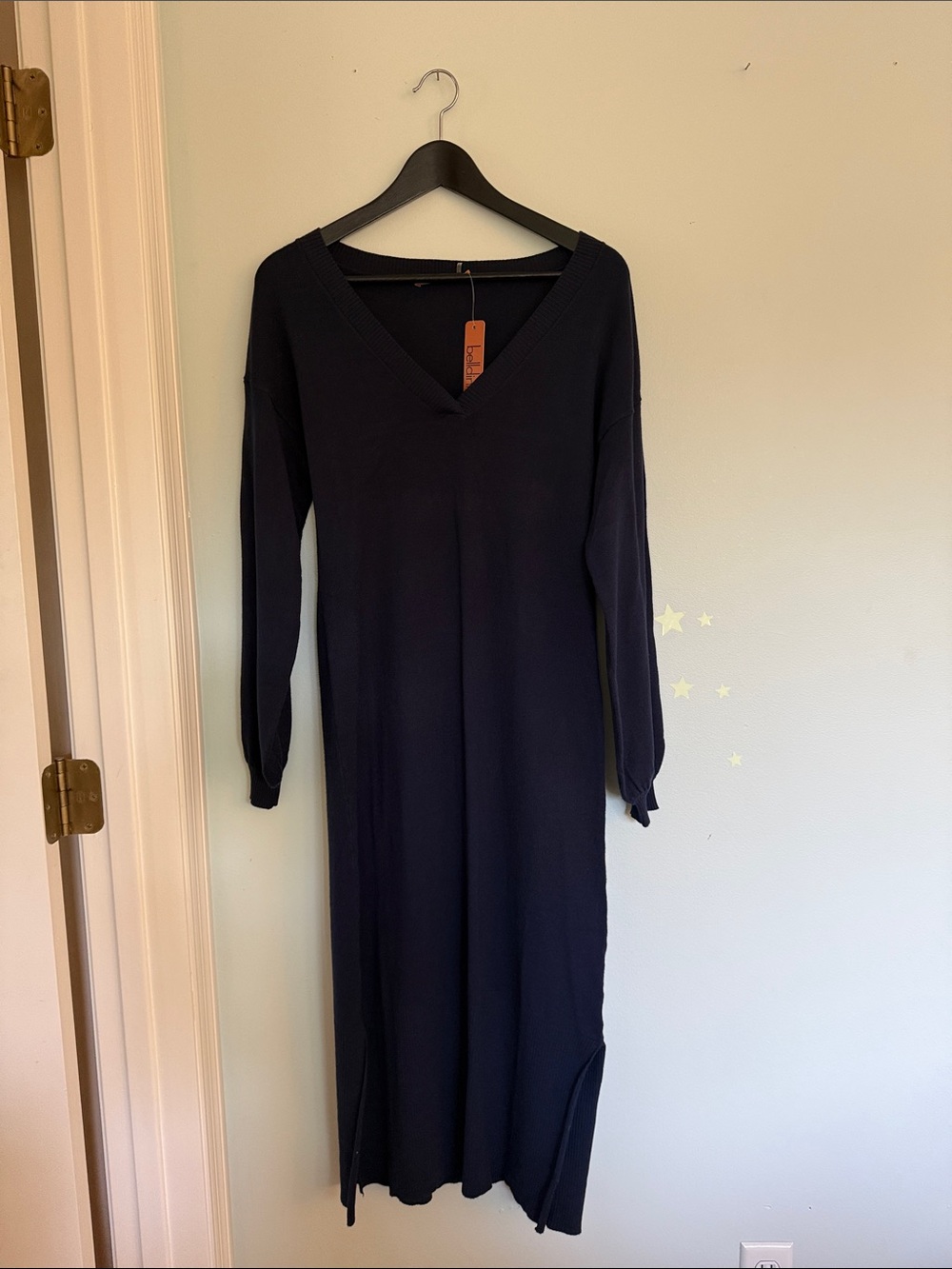Belldini Navy V-Neck Maxi Knit Dress